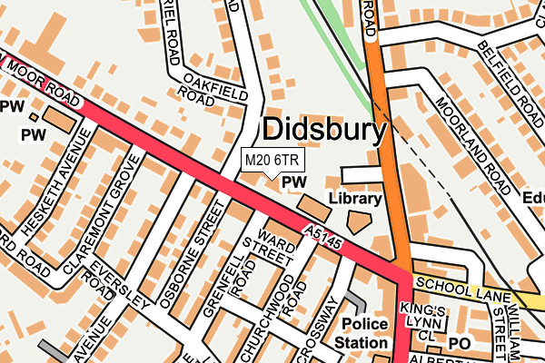 M20 6TR map - OS OpenMap – Local (Ordnance Survey)