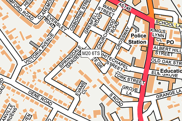 M20 6TS map - OS OpenMap – Local (Ordnance Survey)