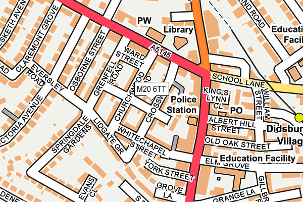 M20 6TT map - OS OpenMap – Local (Ordnance Survey)