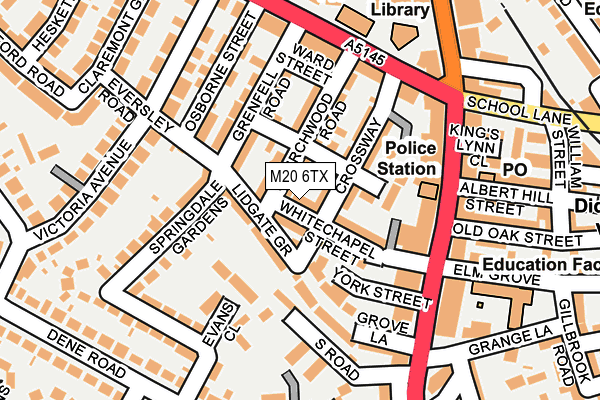 M20 6TX map - OS OpenMap – Local (Ordnance Survey)