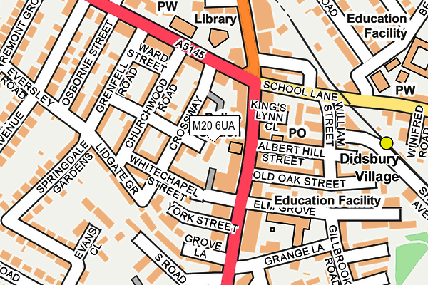 M20 6UA map - OS OpenMap – Local (Ordnance Survey)
