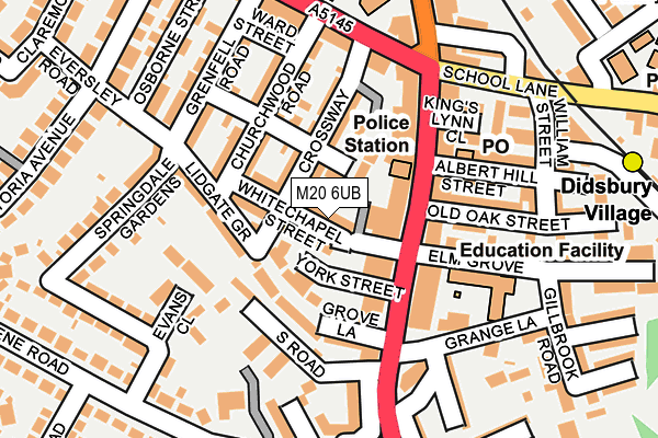 M20 6UB map - OS OpenMap – Local (Ordnance Survey)