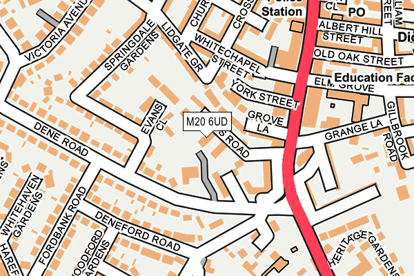 M20 6UD map - OS OpenMap – Local (Ordnance Survey)