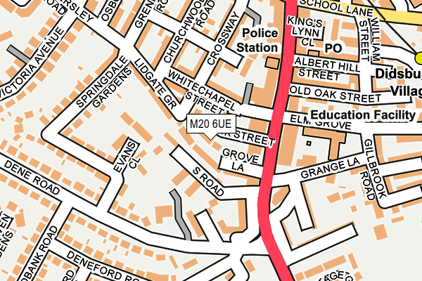 M20 6UE map - OS OpenMap – Local (Ordnance Survey)