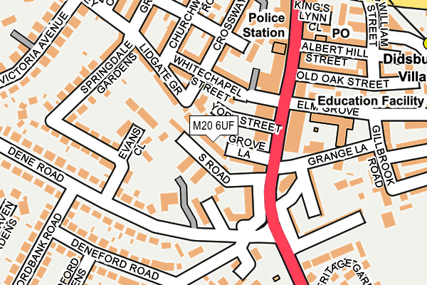 M20 6UF map - OS OpenMap – Local (Ordnance Survey)