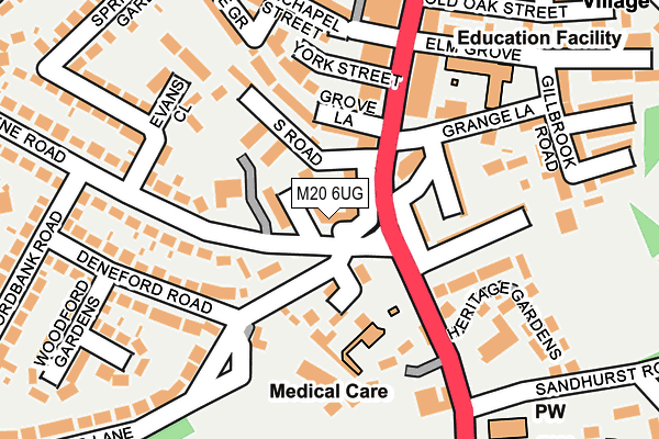 M20 6UG map - OS OpenMap – Local (Ordnance Survey)