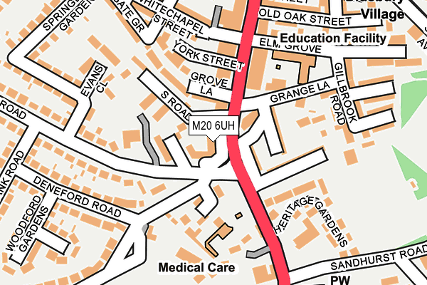 M20 6UH map - OS OpenMap – Local (Ordnance Survey)