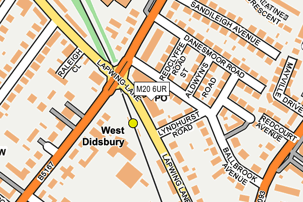 M20 6UR map - OS OpenMap – Local (Ordnance Survey)