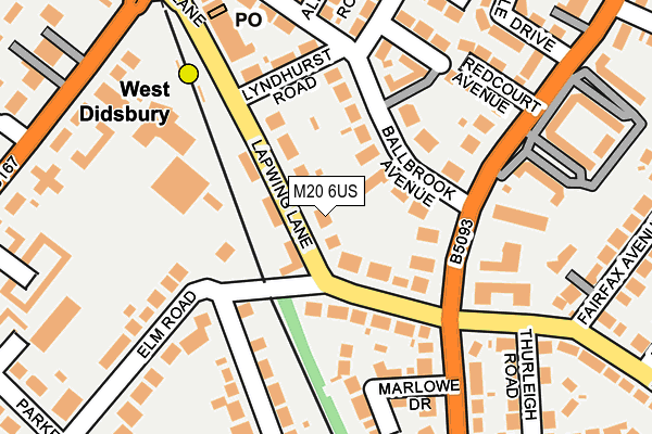 M20 6US map - OS OpenMap – Local (Ordnance Survey)