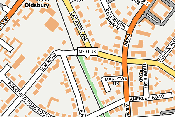 M20 6UX map - OS OpenMap – Local (Ordnance Survey)