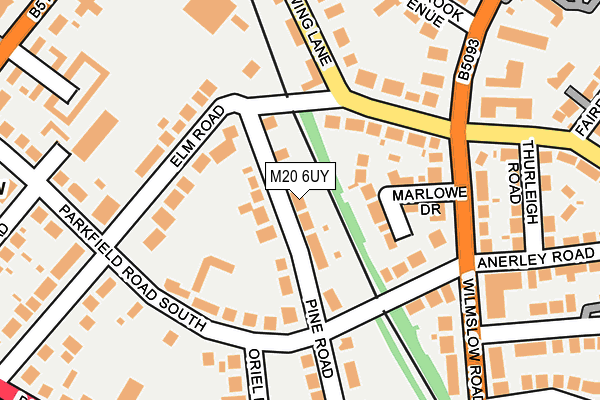 M20 6UY map - OS OpenMap – Local (Ordnance Survey)