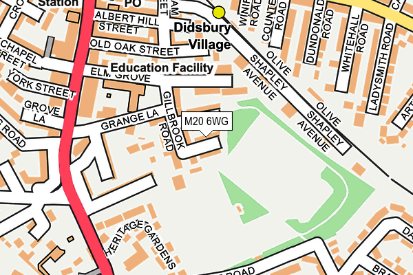 M20 6WG map - OS OpenMap – Local (Ordnance Survey)