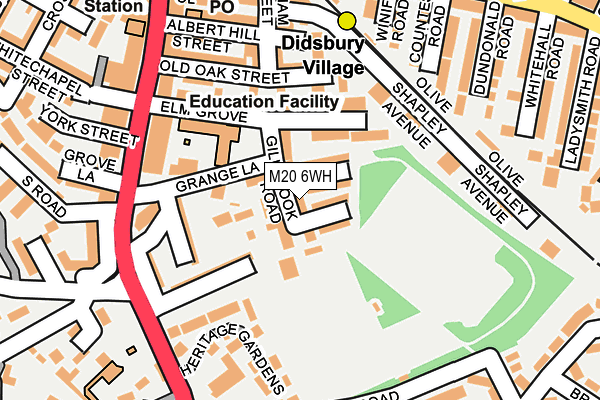 M20 6WH map - OS OpenMap – Local (Ordnance Survey)