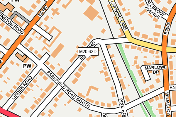 M20 6XD map - OS OpenMap – Local (Ordnance Survey)