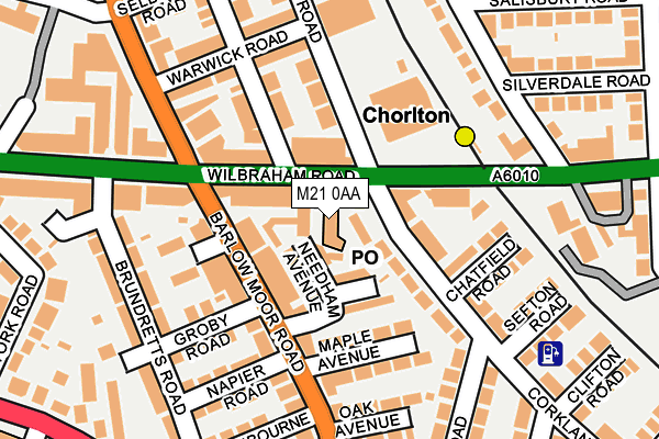 M21 0AA map - OS OpenMap – Local (Ordnance Survey)