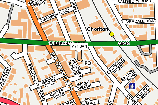 M21 0AN map - OS OpenMap – Local (Ordnance Survey)