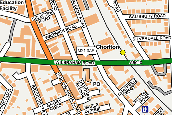 M21 0AS map - OS OpenMap – Local (Ordnance Survey)