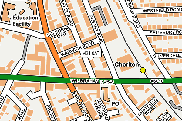 M21 0AT map - OS OpenMap – Local (Ordnance Survey)