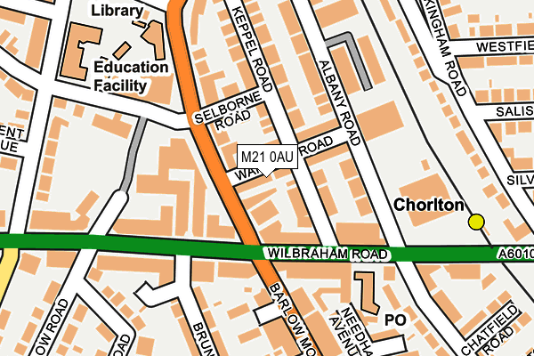 M21 0AU map - OS OpenMap – Local (Ordnance Survey)