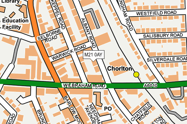 M21 0AY map - OS OpenMap – Local (Ordnance Survey)