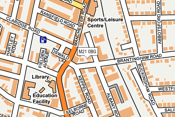 M21 0BG map - OS OpenMap – Local (Ordnance Survey)