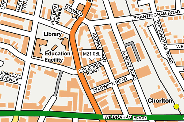 M21 0BL map - OS OpenMap – Local (Ordnance Survey)