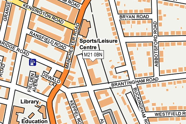 M21 0BN map - OS OpenMap – Local (Ordnance Survey)