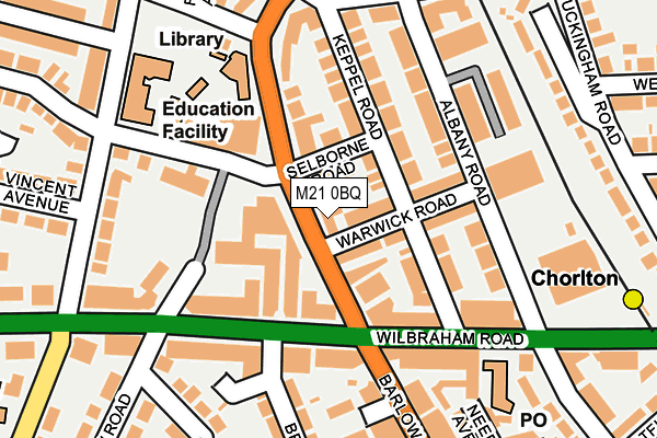 M21 0BQ map - OS OpenMap – Local (Ordnance Survey)