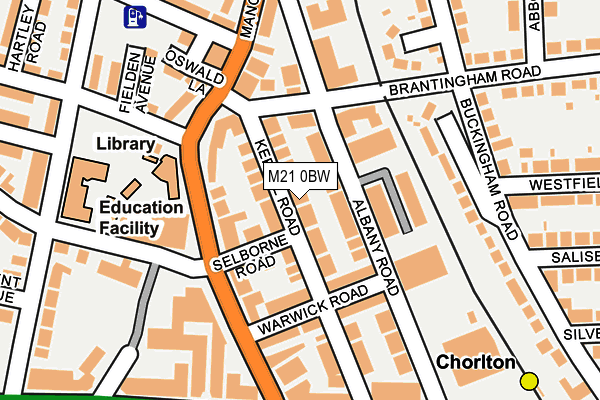 M21 0BW map - OS OpenMap – Local (Ordnance Survey)