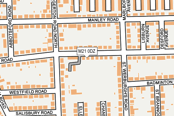 M21 0DZ map - OS OpenMap – Local (Ordnance Survey)