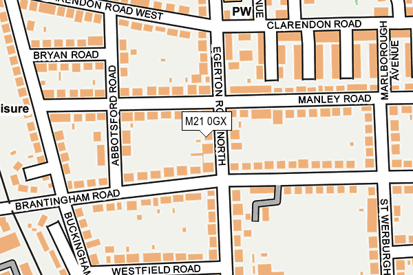 M21 0GX map - OS OpenMap – Local (Ordnance Survey)