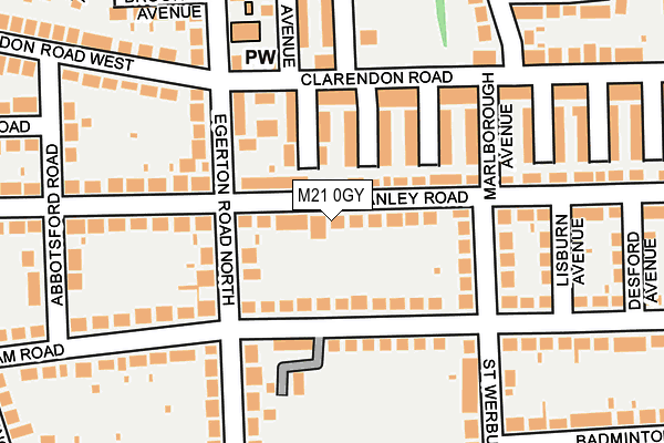 M21 0GY map - OS OpenMap – Local (Ordnance Survey)