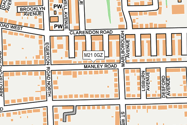 M21 0GZ map - OS OpenMap – Local (Ordnance Survey)