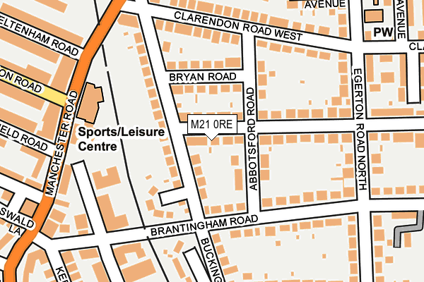 M21 0RE map - OS OpenMap – Local (Ordnance Survey)