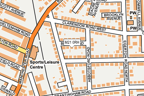 M21 0RH map - OS OpenMap – Local (Ordnance Survey)