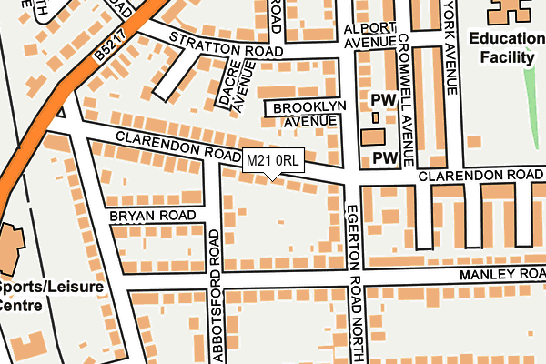 M21 0RL map - OS OpenMap – Local (Ordnance Survey)