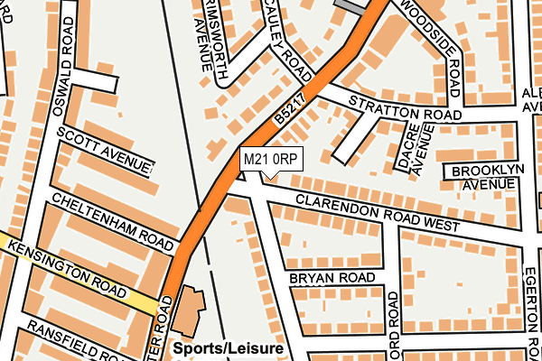 M21 0RP map - OS OpenMap – Local (Ordnance Survey)