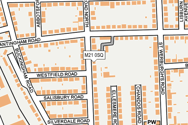 M21 0SQ map - OS OpenMap – Local (Ordnance Survey)