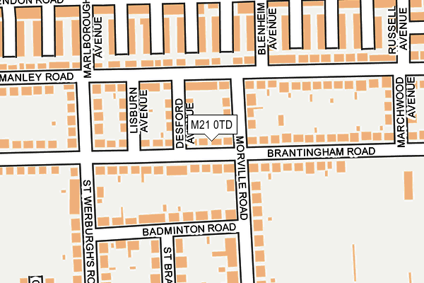 M21 0TD map - OS OpenMap – Local (Ordnance Survey)