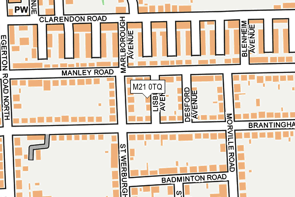 M21 0TQ map - OS OpenMap – Local (Ordnance Survey)