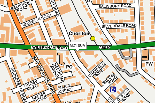 M21 0UA map - OS OpenMap – Local (Ordnance Survey)