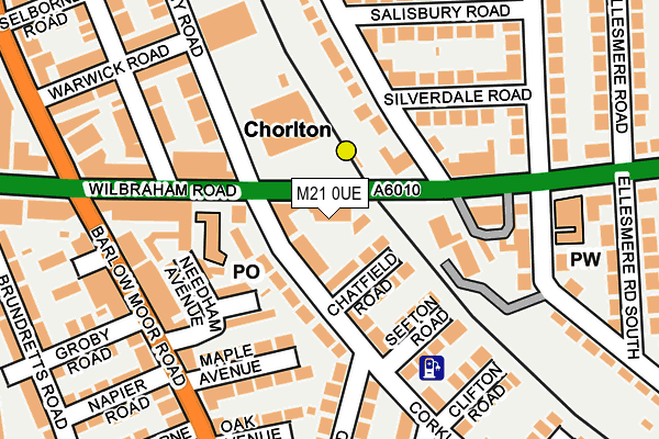 M21 0UE map - OS OpenMap – Local (Ordnance Survey)