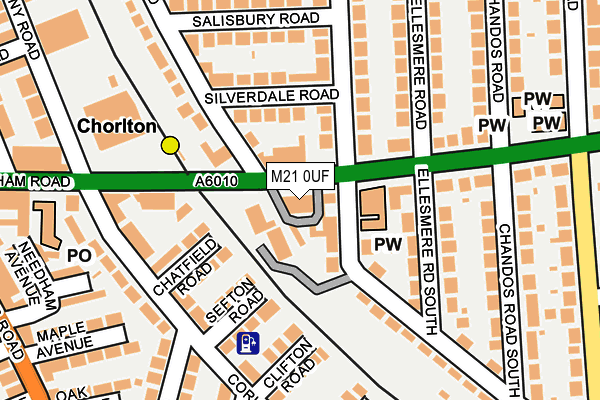 M21 0UF map - OS OpenMap – Local (Ordnance Survey)