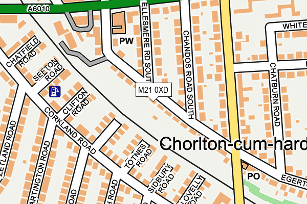 M21 0XD map - OS OpenMap – Local (Ordnance Survey)