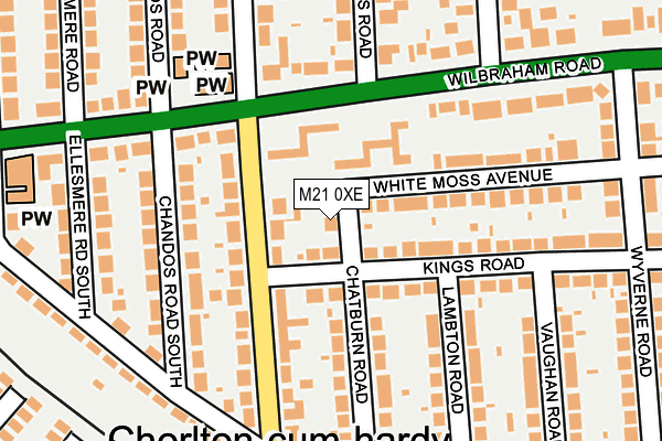 M21 0XE map - OS OpenMap – Local (Ordnance Survey)