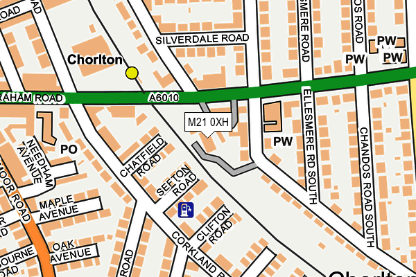 M21 0XH map - OS OpenMap – Local (Ordnance Survey)