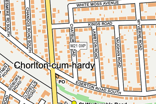 M21 0XP map - OS OpenMap – Local (Ordnance Survey)