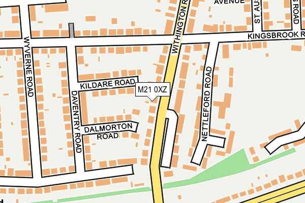 M21 0XZ map - OS OpenMap – Local (Ordnance Survey)