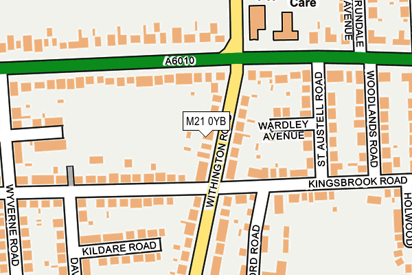 M21 0YB map - OS OpenMap – Local (Ordnance Survey)