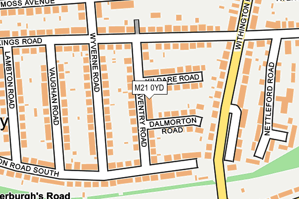 M21 0YD map - OS OpenMap – Local (Ordnance Survey)